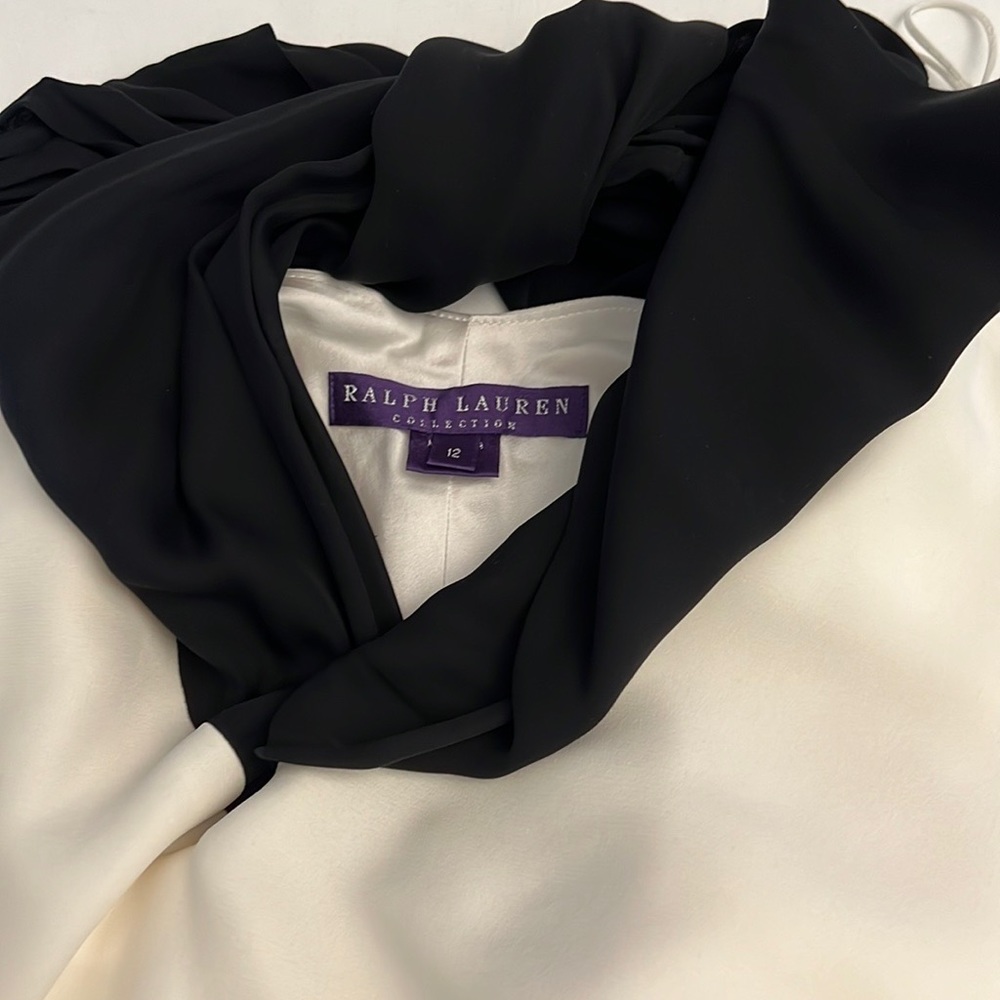 Ralph Lauren Gowns 12 Black/White (Purple Label - Runway) - Picture 8 of 9